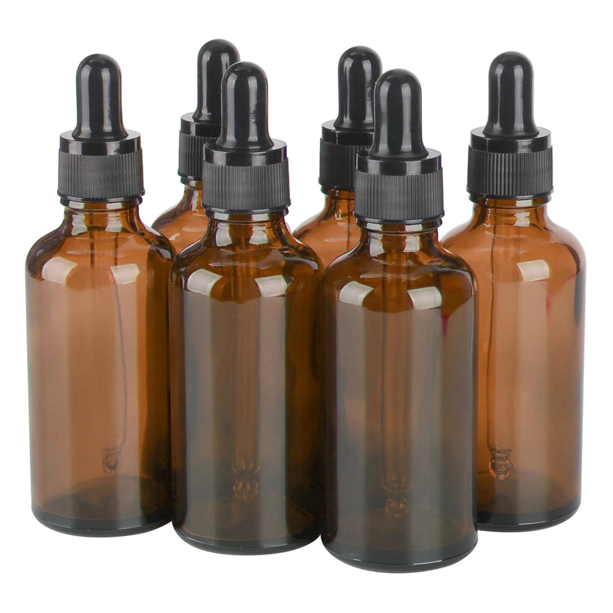 6/12/24pcs 5ml 10ml 15ml 20ml 30ml 50ml 100ml Amber Glass Dropper Bottles with Glass Pipette for Cosmetic Perfume Essential Oils