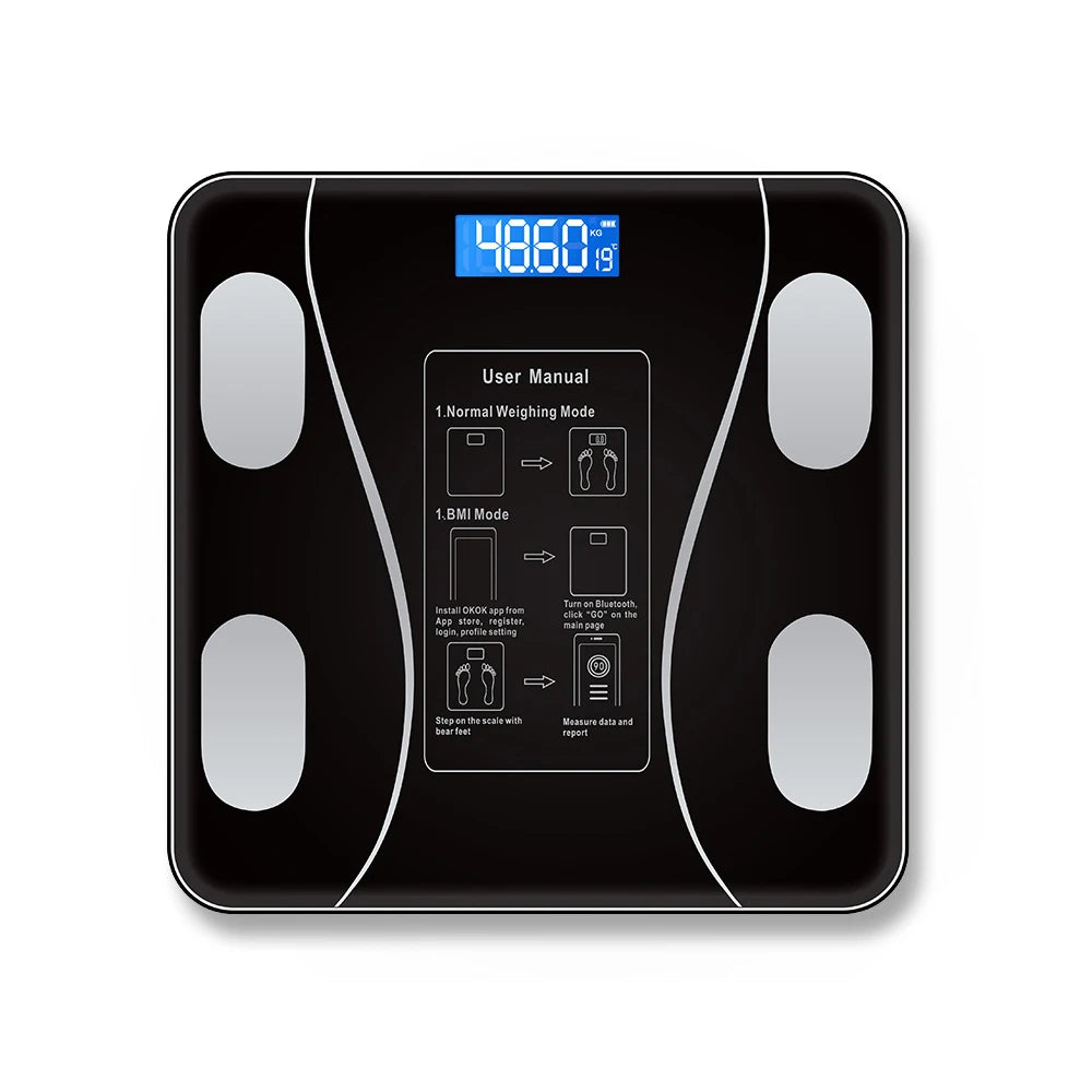 Digital Body Weight Scale Smart Wireless Fat Scale Bathroom Weight Scales for Body Composition Analyzer with Smartphone App