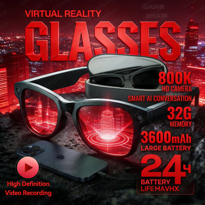 2026 Smart AI Glasses 1080P HD Camera M02 Ultra ChatGPT 3600mAh Charging Case Power Bank 32GB Translation Music Video Sunglasses