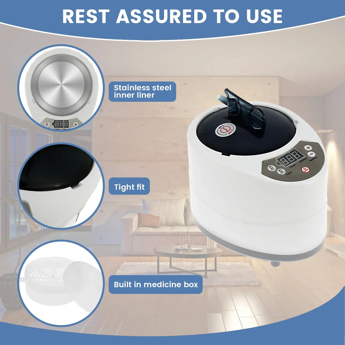 New 3L Sauna Steamer Machine 1000W US Steam Pot Generator with Protection Large Capacity Sauna Steamer for Bath Tub Sauna Room