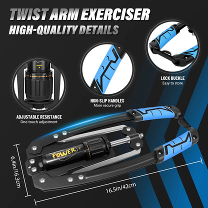 Power Twister, Adjustable Hydraulic Resistance 10-200kg, Chest Exerciser for men, Fitness Chest Expander, Arm Exercise Equipment