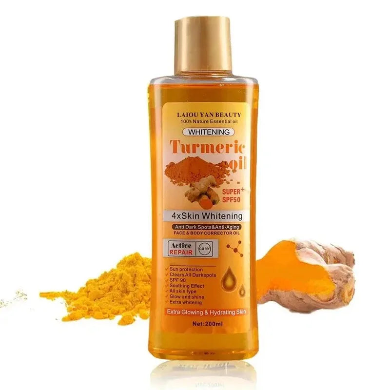 1/2PCS 200ml Turmeric Essential Oil Ginger Deep Hydration Moisturizer Nourishing Smoothing Face Serum Oil Moisturizer Skin Care