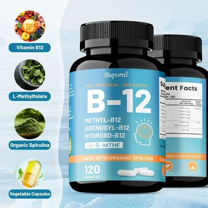 Vitamin B12 - Benefits Brain and Heart Function, Boosts Metabolism, Supports Memory and Learning, Helps Boost Natural Energy