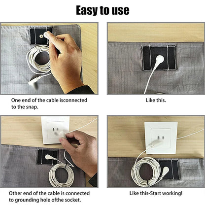 1PCS Grounding Pillowcase Earthing Pillowcase with Cord 95% Cotton And 5% Soft Silver Thread for Healing Sleep Nature Wellness