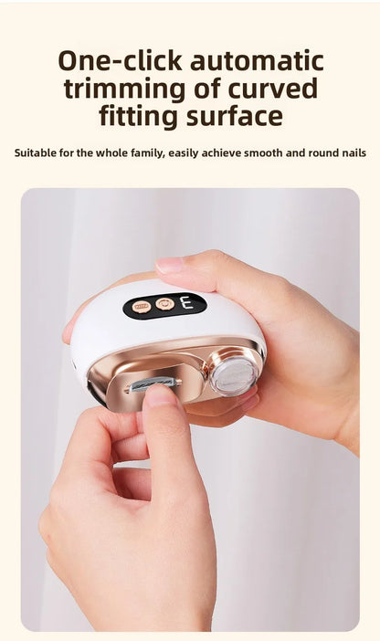 Electric Nail Clipper 2-in-1 Trim & File｜Type-C Fast-Charge, Auto Home-Portable Mani-Pedi,Personal Care Electric Nail Clipper