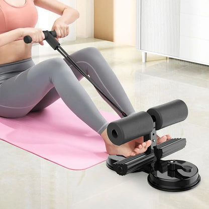 Sit-up Assistant Bar with Resistance Band Indoor Abdominal Core Training Sit-up Foot Holder with Dual Suction Cups Home Gym Exer