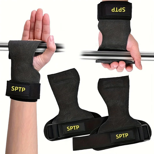 Wrist Wraps for Weightlifting Lifting Cowhide Wrist Straps Grips Enhanced Gym Lifting Straps for Deadlift Powerlifting Pull Up