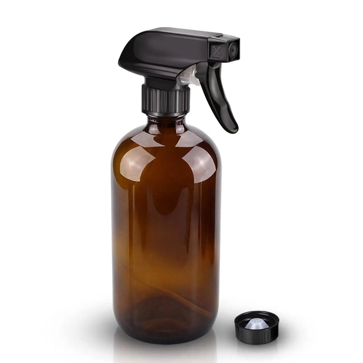 2 Pack Amber Glass Spray Bottles Refillable Empty Bottle for Essential Oils Plants Cleaning Hair Cosmetic Pump Liquid Dispenser