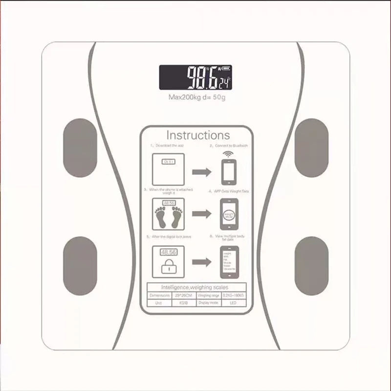 Digital Body Weight Scale Smart Wireless Fat Scale Bathroom Weight Scales for Body Composition Analyzer with Smartphone App