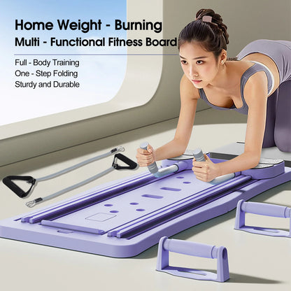 At Home Pilates Board Foldable 4-in-1 Exercise Ab Wheel Roller Exercise Equipment for Home Gym Workout Core Trainer