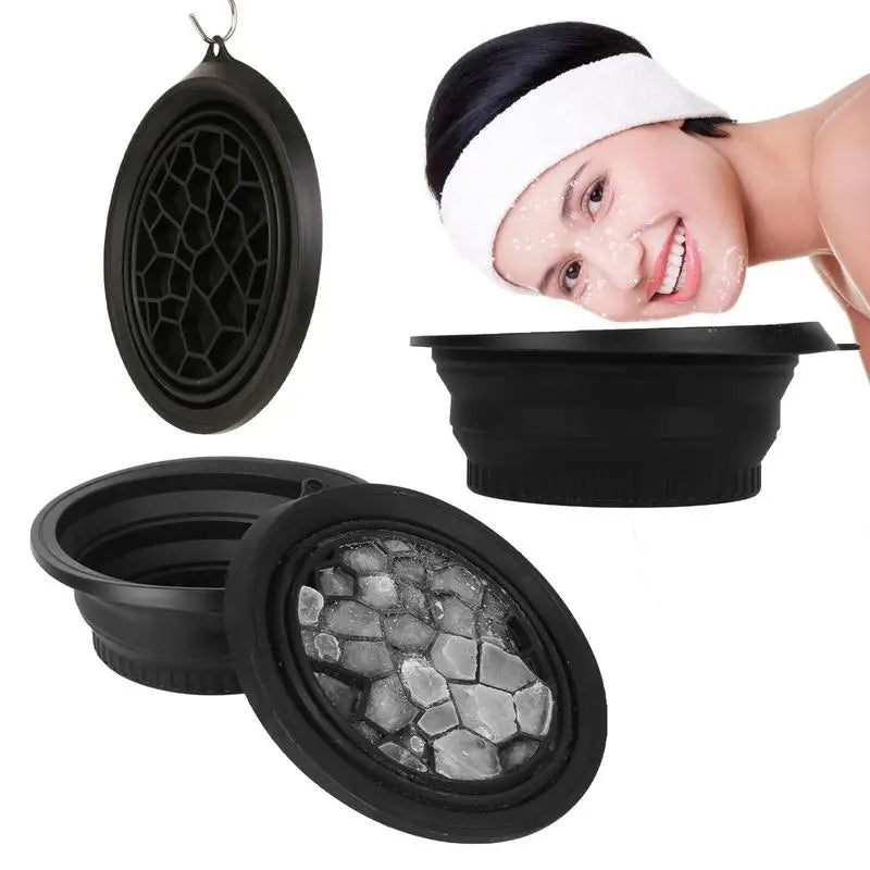 Protable Face Ice Bath Bowl for Facials Plunge Dipping Face Folding Ice Facials Washbasin Facials Skin Care Tool for Home Travel