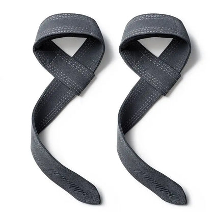 1Pair 4mm Cowhide Weight lifting Wrist Straps Fitness Bodybuilding Training Gym lifting straps NonSlip Gym Grip Deadlift Pull-up