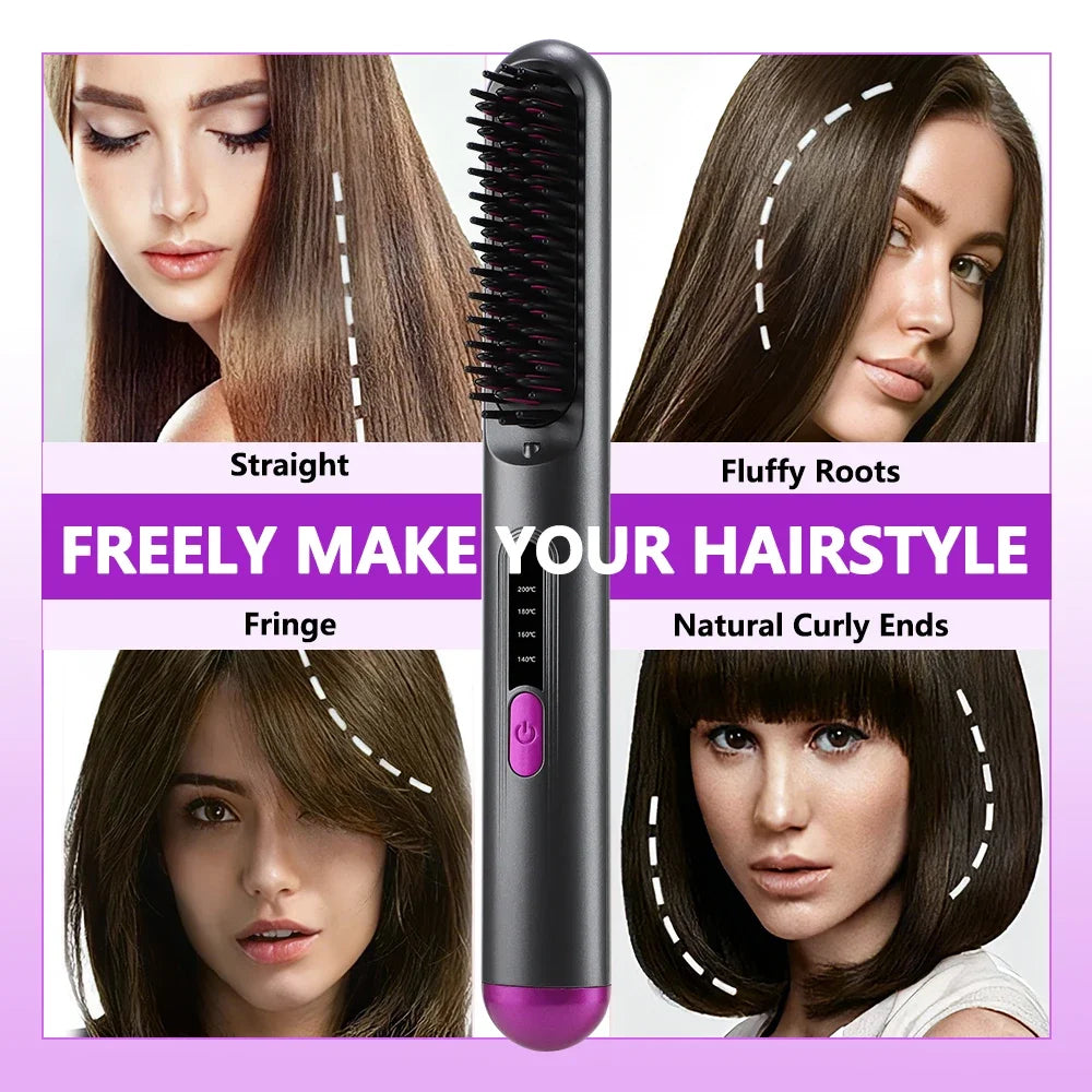 Electric Hot Comb Hair Straightener Quick Heated Comb Anti-Scalding Styling Tool  Personal Care Multifunctional Hairstyle Brush