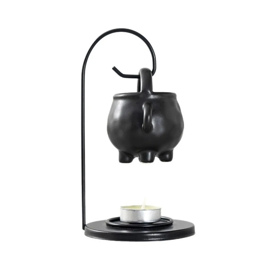 Creative Multi-functional Aromatherapy Burner Decorative Handmade Ceramic Oil Diffuser with Iron Hook Aroma Diffuser Yoga