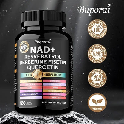 NAD Resveratrol Berberine - Improve Aging, Promotes Cardiovascular Health & Cell Health, Regulate MetabolismSupplement