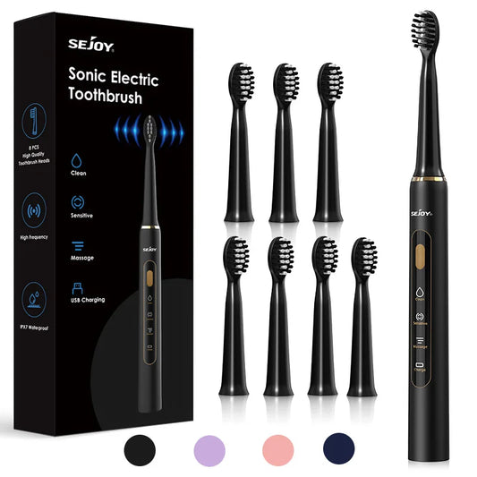 SEJOY Sonic Electric Toothbrush Personal Care Oral Cleaning Appliances IPX7 With 3 Modes Smart Rechargeable Automatic Toothbrush