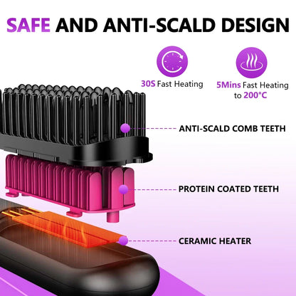 Electric Hot Comb Hair Straightener Quick Heated Comb Anti-Scalding Styling Tool  Personal Care Multifunctional Hairstyle Brush