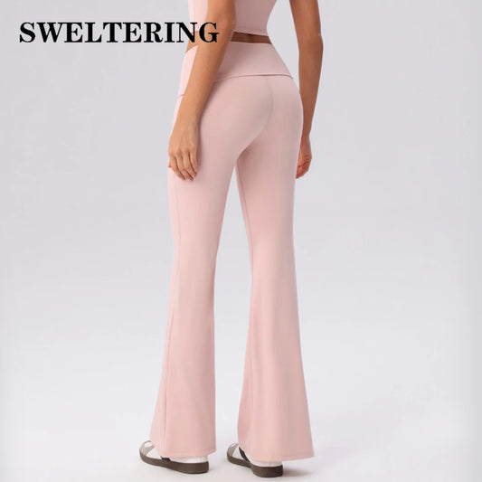 Women Sports Flared Pants Workout Bell Bottom Trousers Gym Fitness Leggings Female High Waist Yoga Flared Trousers Gym Clothes