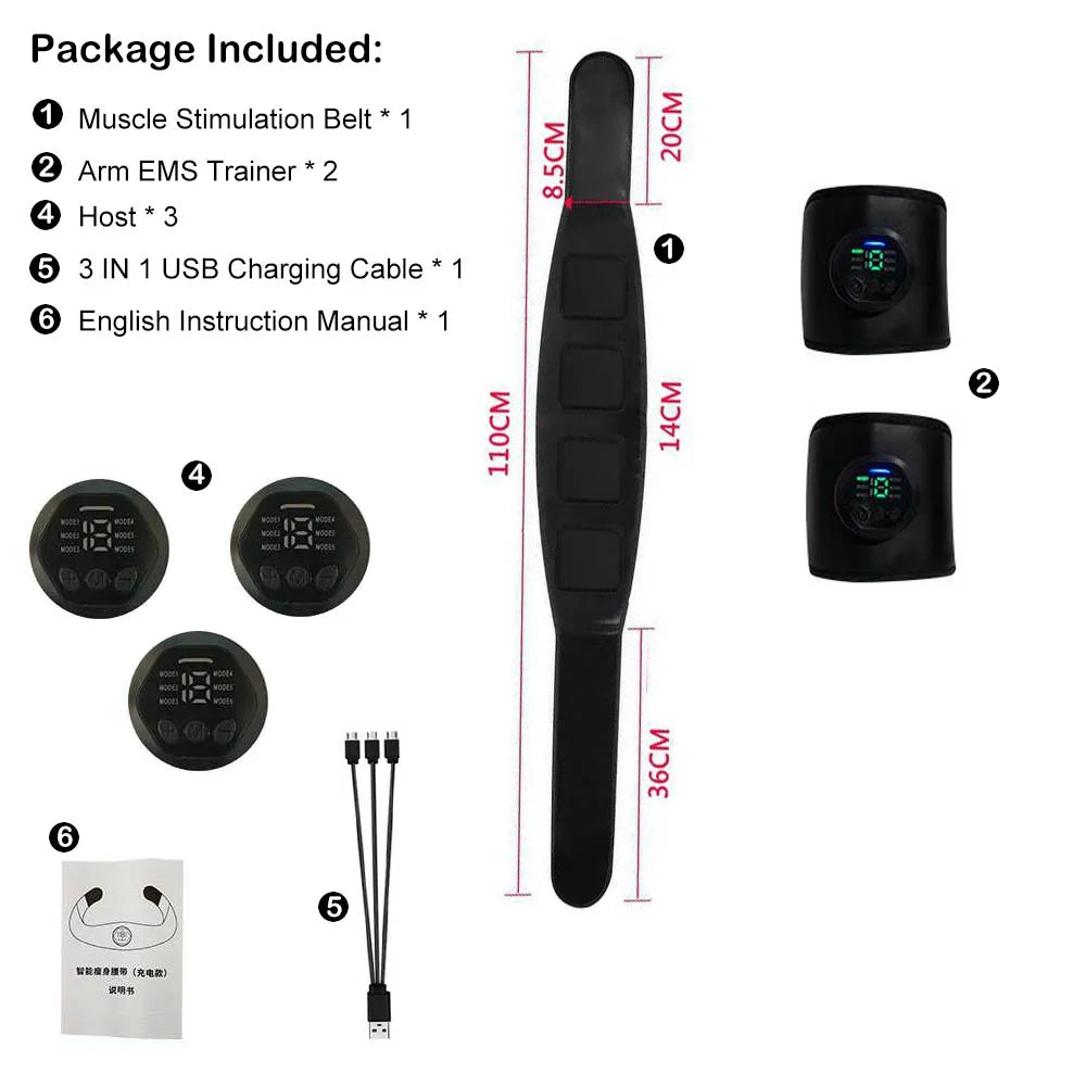 EMS intelligent fitness belt set, body shaping and weight reducing abdominal patch, fitness equipment, abdominal equipment set