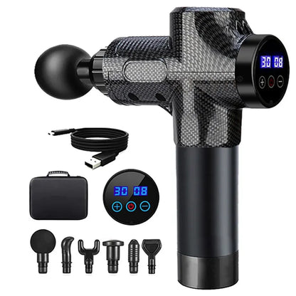 Electric Deep Tissue Massage Gun for Athletes 30-99 Speed Levels with Portable Storage Bag - Pain Relief for Neck Back Leg