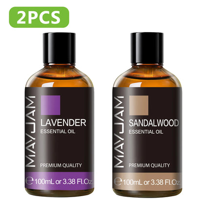 100ML Pure Plant Essential Oil Mint Bergamot Patchouli Citronella Lemongrass Chamomile Cedarwood For Reed Diffuser Humidifier