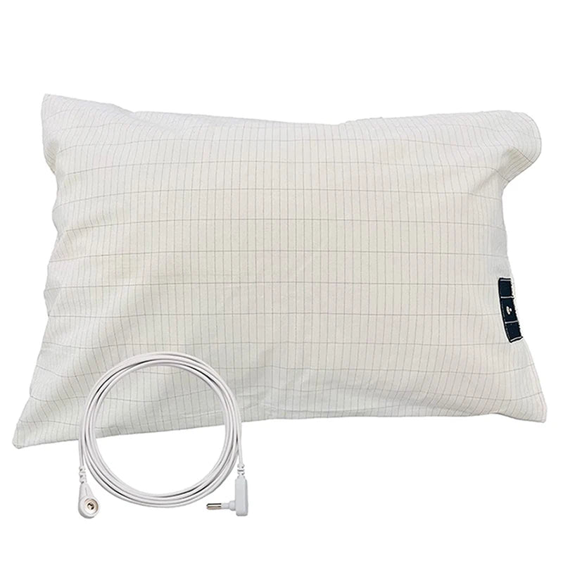 1PCS Grounding Pillowcase Earthing Pillowcase with Cord 95% Cotton And 5% Soft Silver Thread for Healing Sleep Nature Wellness