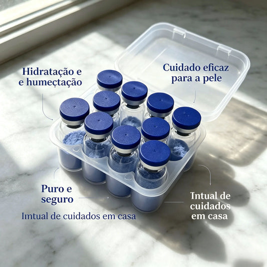 (Cap Color Varies) High-Purity 50/100mg GHK-Cu Copper Peptide Lyophilized Powder, for Sensitive Skin Repair, Hydration