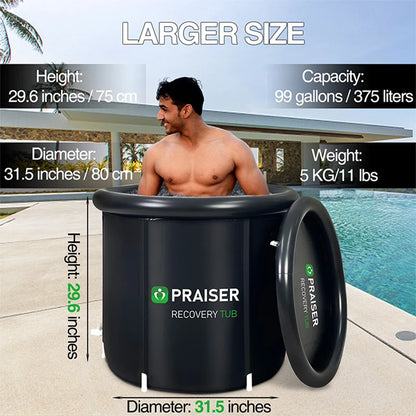 Inflat Adult Black Luxury Folding Ice Bath Cold Plunge Barrel Inflatable Hot Tub Outdoor Portable Bathtub Spa Tubs Sauna Rooms
