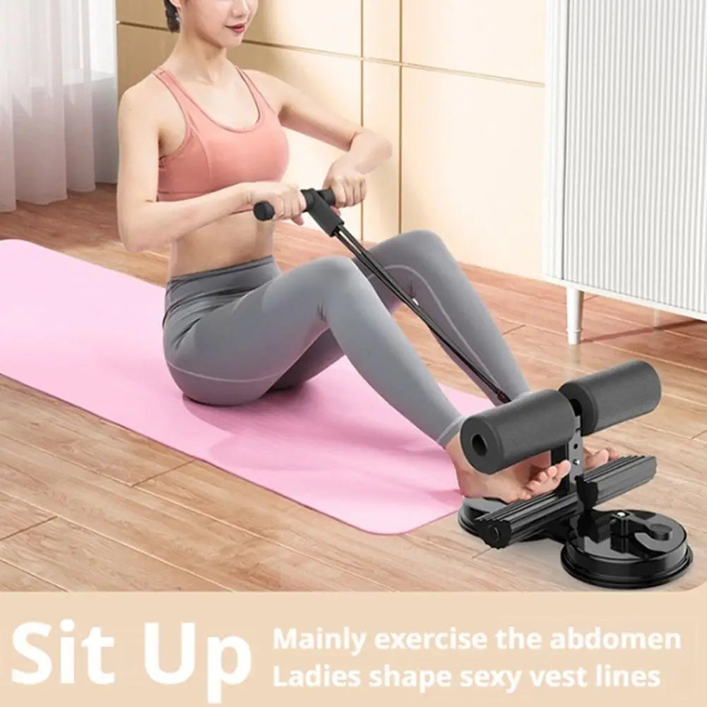Sit-up Assistant Bar with Resistance Band Indoor Abdominal Core Training Sit-up Foot Holder with Dual Suction Cups Home Gym Exer