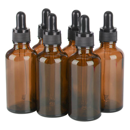 6/12/24pcs 5ml 10ml 15ml 20ml 30ml 50ml 100ml Amber Glass Dropper Bottles with Glass Pipette for Cosmetic Perfume Essential Oils