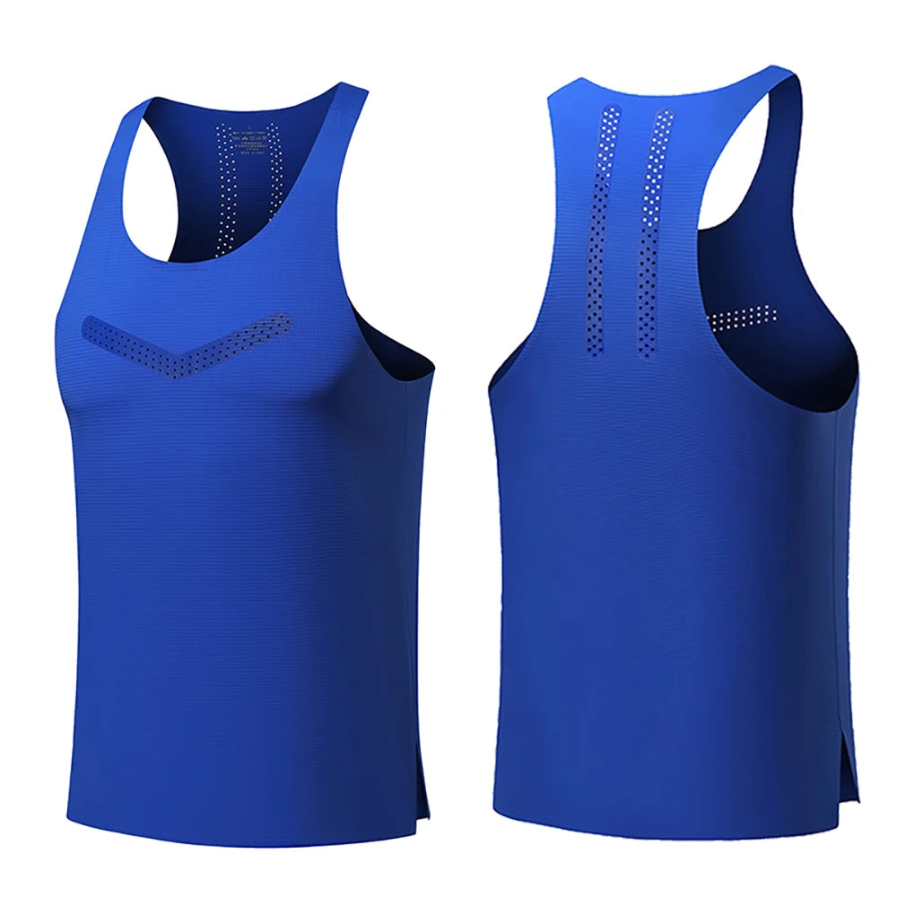 Mens Athletics Tank Top Running Vest Speed Sports Fitness Shirts Guys Athlete Track Field Marathon Sleeveless Clothing Singlets