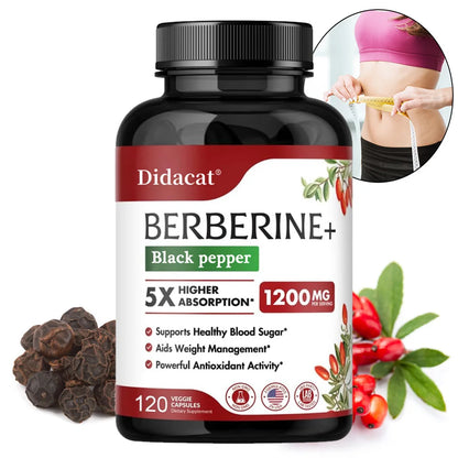 1200 MG Premium Berberine Supplement Capsules Supports Immune System, CardiovascularHeart & Gastrointestinal Wellness
