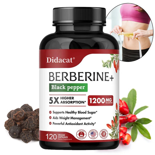 1200 MG Premium Berberine Supplement Capsules Supports Immune System, CardiovascularHeart & Gastrointestinal Wellness