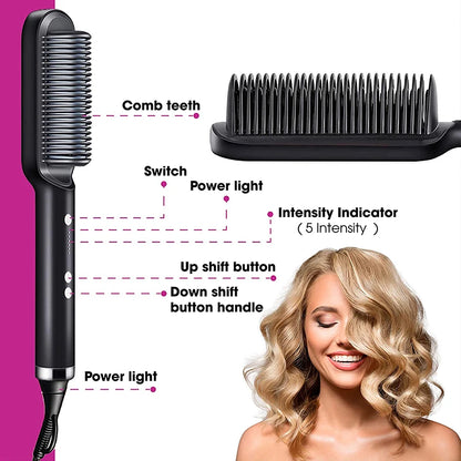 Hair Straightener Professional Quick Heated Electric Hot Comb Hair Comb Personal Care Multifunctional Hairstyle Brush