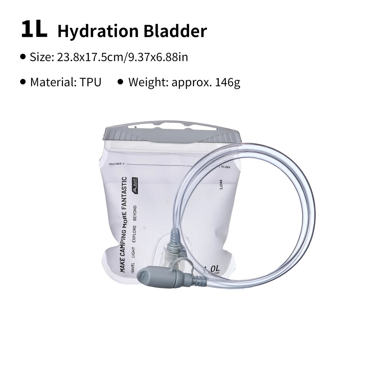 BISINNA Outdoor Hydration Bladder Hiking 1L 1.5L 2L Portable Water Reservoir TPU Thickened Running Cycling Water Bladder