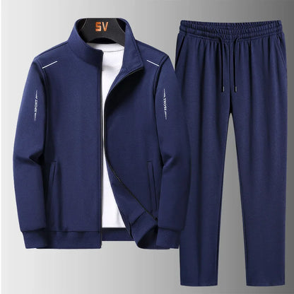 Mens Sportwear Sets Autumn Fashion Men Sporting Suit Sweatshirt +Sweatpants 2 Pieces Sets Men Tracksuit Running Jogging Clothing