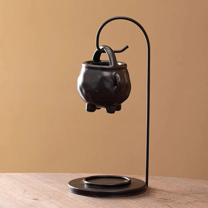 Creative Multi-functional Aromatherapy Burner Decorative Handmade Ceramic Oil Diffuser with Iron Hook Aroma Diffuser Yoga