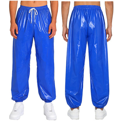 Mens Athletic Joggers Waterproof Costume Drawstring Elastic Waist Side Pockets Track Pants for Workout Gym Daily Casual Wear