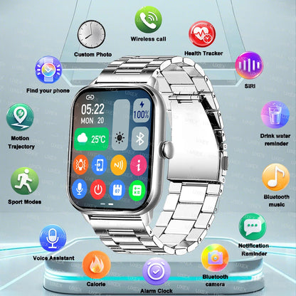 2026 New Fashion Smartwatch Men 2.01 HD Bluetooth Call Alarm Clock Custom Photo Health Tracking Watches Smart Women Offers Today