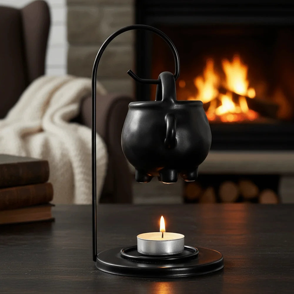 Creative Multi-functional Aromatherapy Burner Decorative Handmade Ceramic Oil Diffuser with Iron Hook Aroma Diffuser Yoga