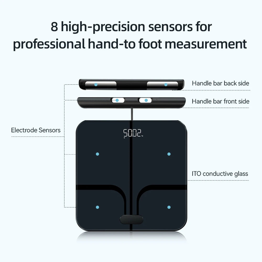 Smart Body Weight Scales 2024 New Body Fat Scale 8 Electrodes Bioimpedance Scale Professional Body Composition Analysis Scale