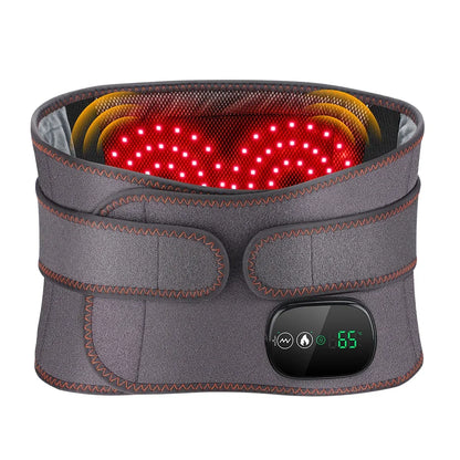 Electric Waist Massager Belt with Controller 5000mAh Vibration Red Light Warm Compress Heating Lumbar Support Belt for Women Men