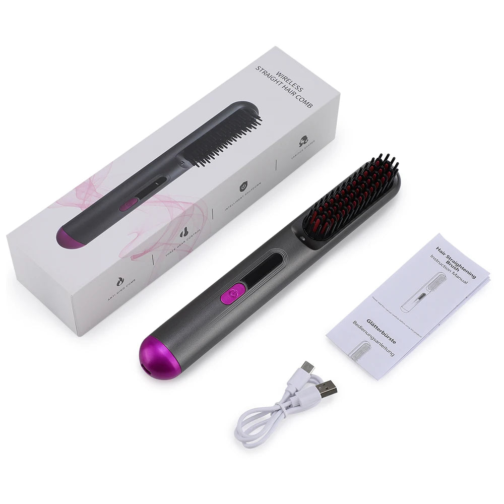 Electric Hot Comb Hair Straightener Quick Heated Comb Anti-Scalding Styling Tool  Personal Care Multifunctional Hairstyle Brush