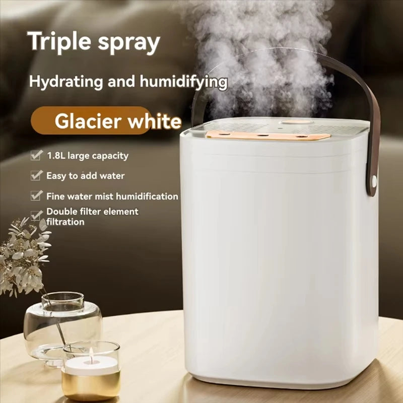 1 Set of Three Nozzle Night Light Humidifier 1.8L Large Capacity Double Filter Aromatherapy Machine mute Bedroom Car Mounted Spr