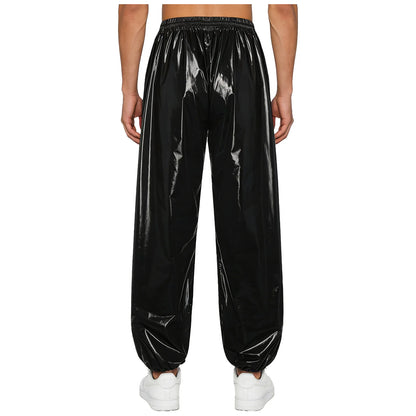 Mens Athletic Joggers Waterproof Costume Drawstring Elastic Waist Side Pockets Track Pants for Workout Gym Daily Casual Wear