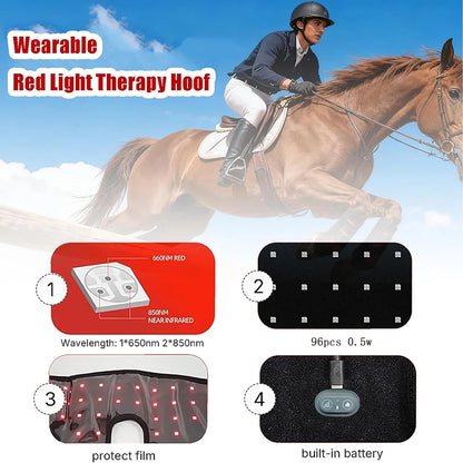 Infrared&Red Light Therapy Wrap 660nm850nm for Horses,Reduces Inflammation Pain Relief,Wearable Hoof Boots for Horse Leg Pain