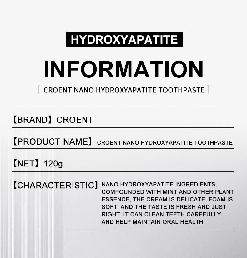 1/3/5pcs Hydroxyapatite Toothpaste,Gentle Mint,Breath Refreshing Whitening Toothpaste,Stain Removal Tooth Paste,Oral Care