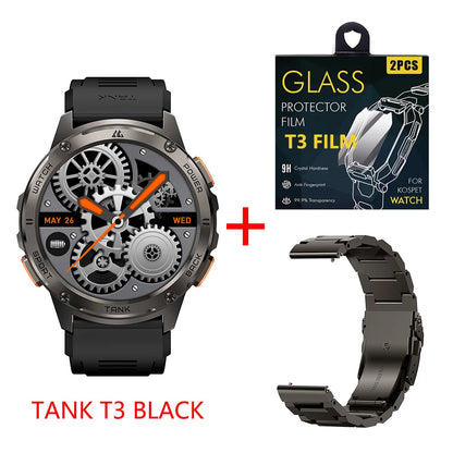 [Hot Selling] KOSPET TANK T3 Smart Watch For Men with Call and Text Digital Fitness Watches AMOLED AI Voice AOD BluetoothTracker