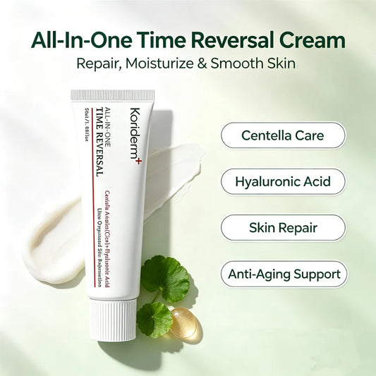 Koriderm All-In-One Time Reversal Cream - Cica+Hyaluronic Acid Deep Hydration Firming & Lifting Reduces Wrinkle Skin Moisturizer
