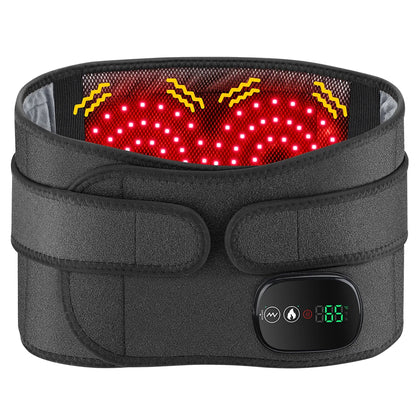 Electric Waist Massager Belt with Controller 5000mAh Vibration Red Light Warm Compress Heating Lumbar Support Belt for Women Men
